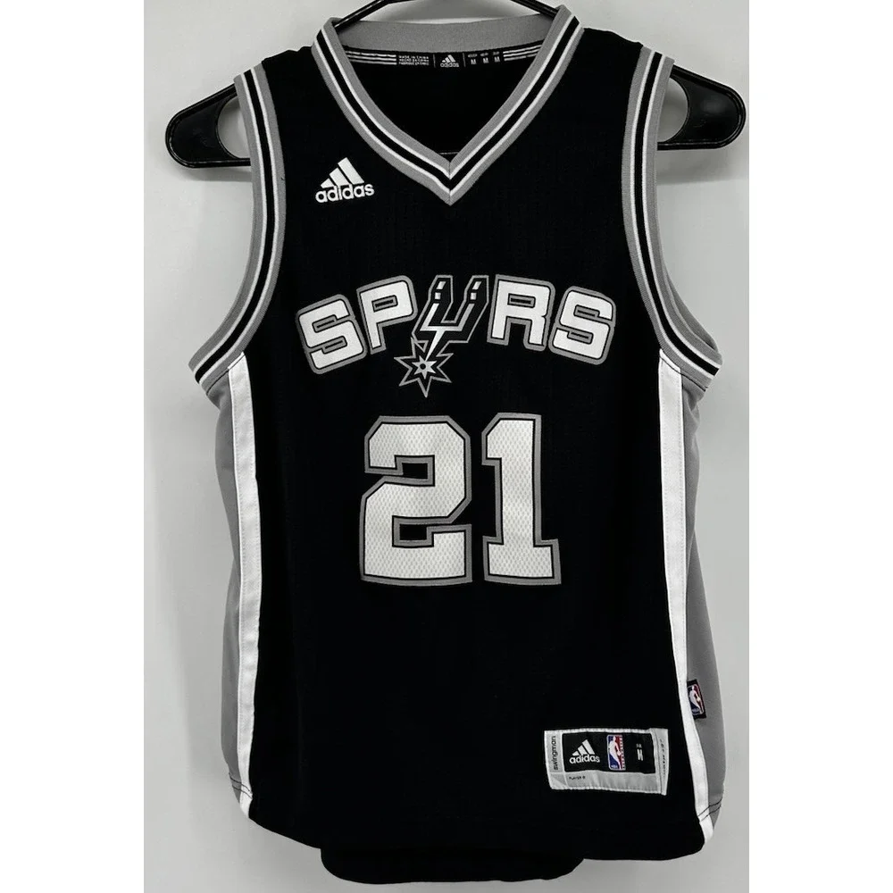 Adidas San Antonio Spurs Tim Duncan #21 Jersey Black Youth Size Medium